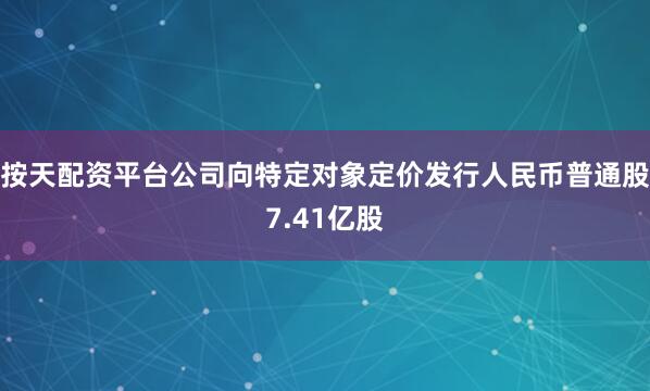 按天配资平台公司向特定对象定价发行人民币普通股7.41亿股